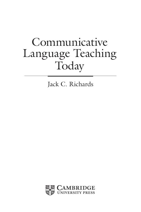 جلد Communicative Language Teaching Today