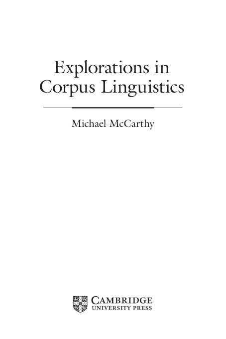 جلد Explorations in Corpus Linguistics