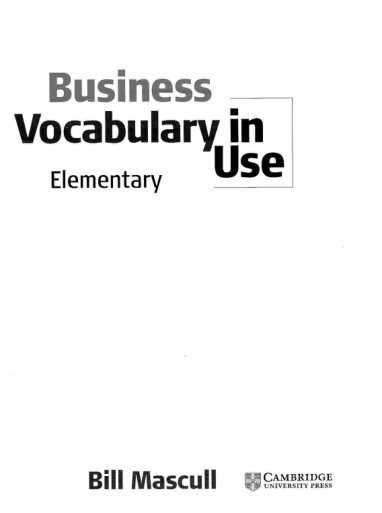 جلد Business Vocabulary in Use: Elementary