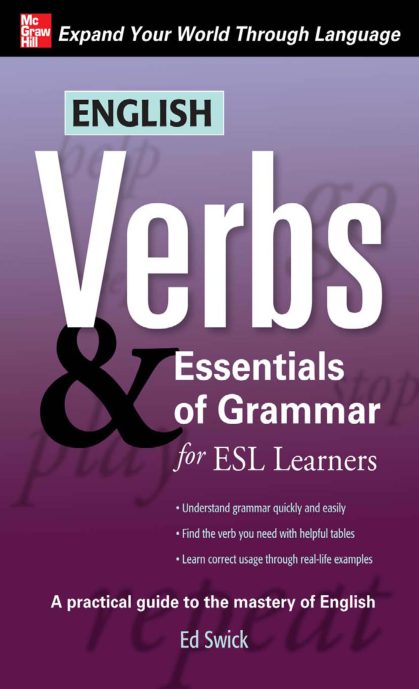 جلد English Verbs & Essentials of Grammar for ESL Learners